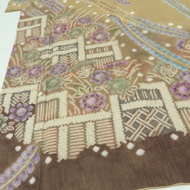 六花-RIKKA- 正絹 絞り トールサイズ アイドルは 藤の葉 訪問着 着物 A 4211