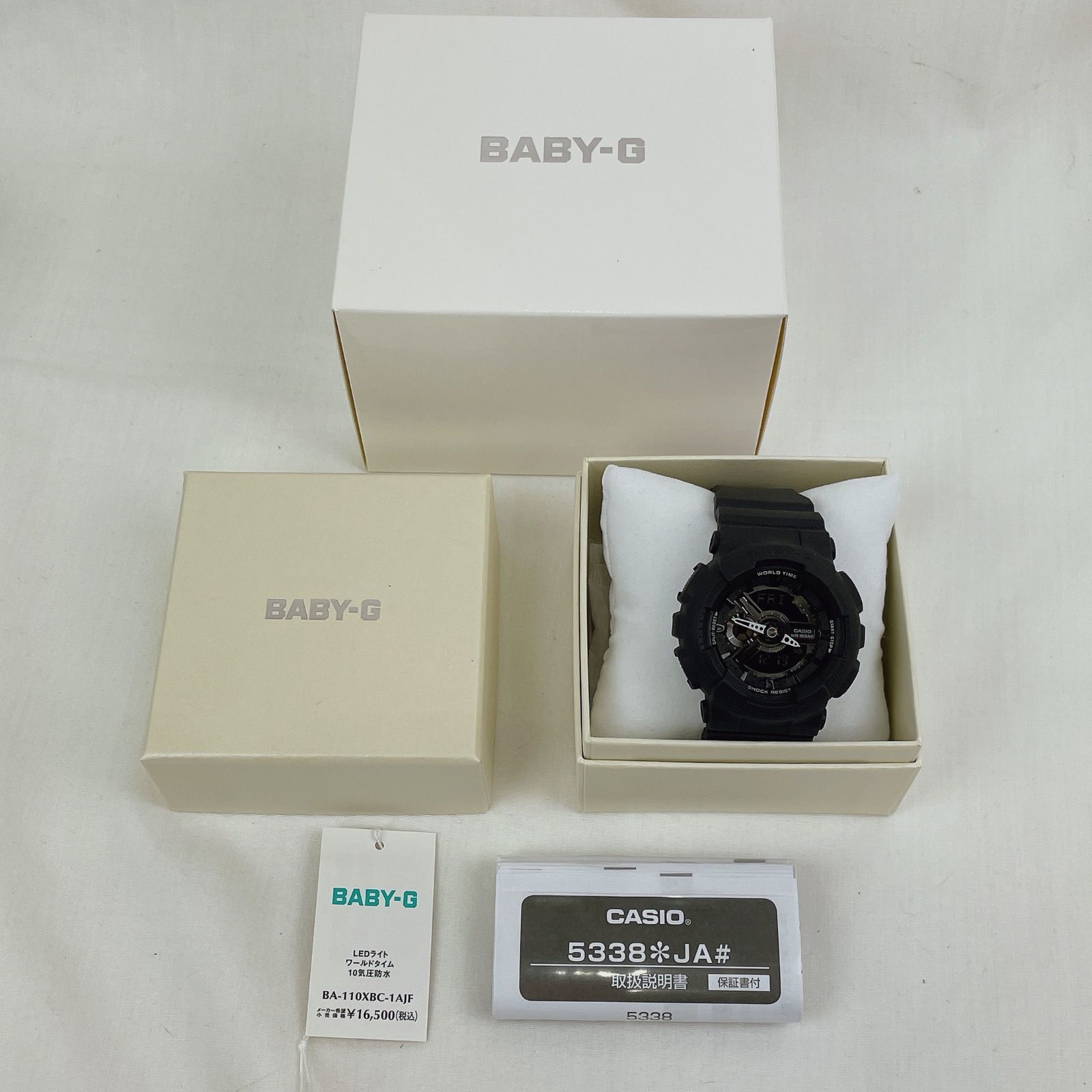  松前225 CASIO カシオ Baby-G ベビージー BA-110 XBC-1 AJF クオーツ ブラック デジアナ ケース 箱 取説あり 腕時計 松前R 56号店 腕時計(クォーツ) 腕時計(アナログ)