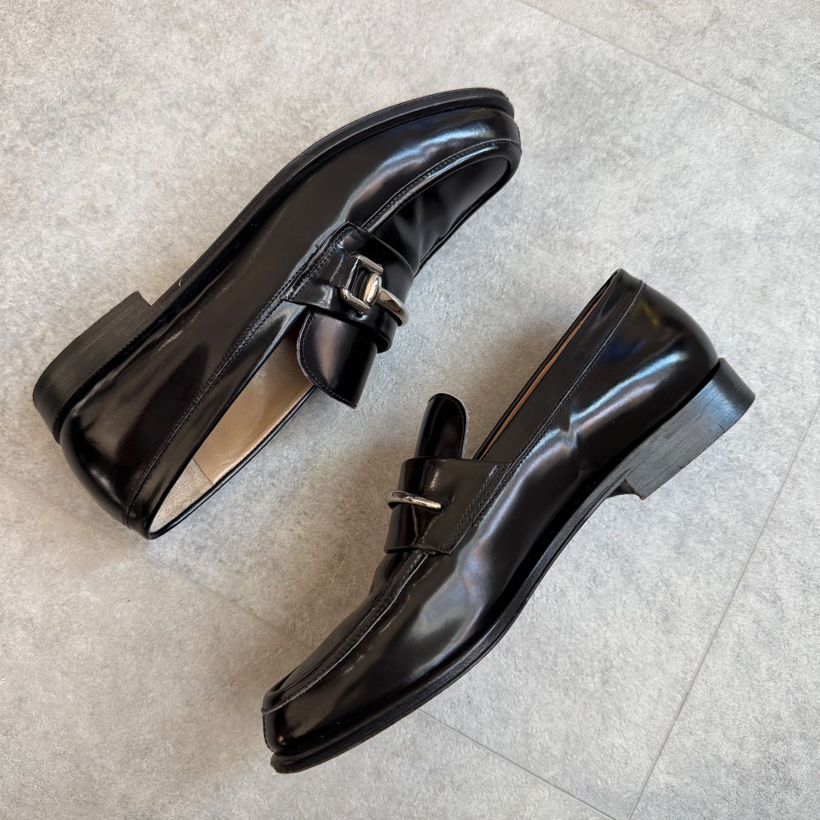 美品 GUCCI グッチ ホースビットローファー ブラック シルバー