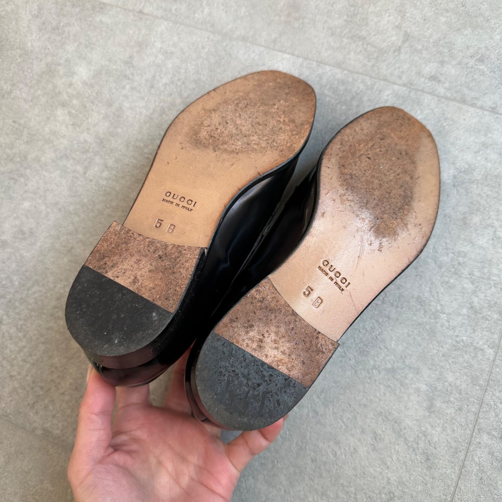 美品 GUCCI グッチ ホースビットローファー ブラック シルバー