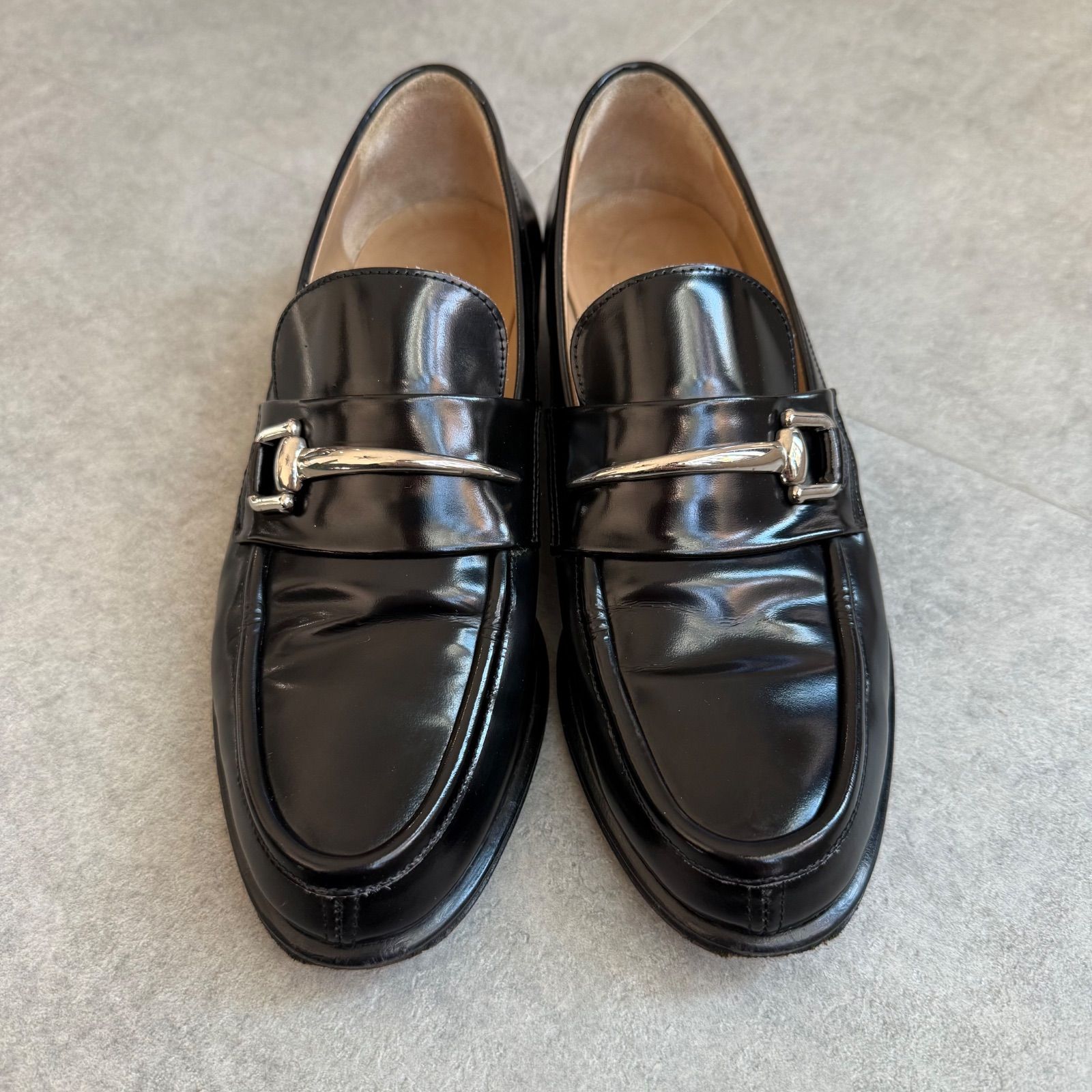 美品 GUCCI グッチ ホースビットローファー ブラック シルバー