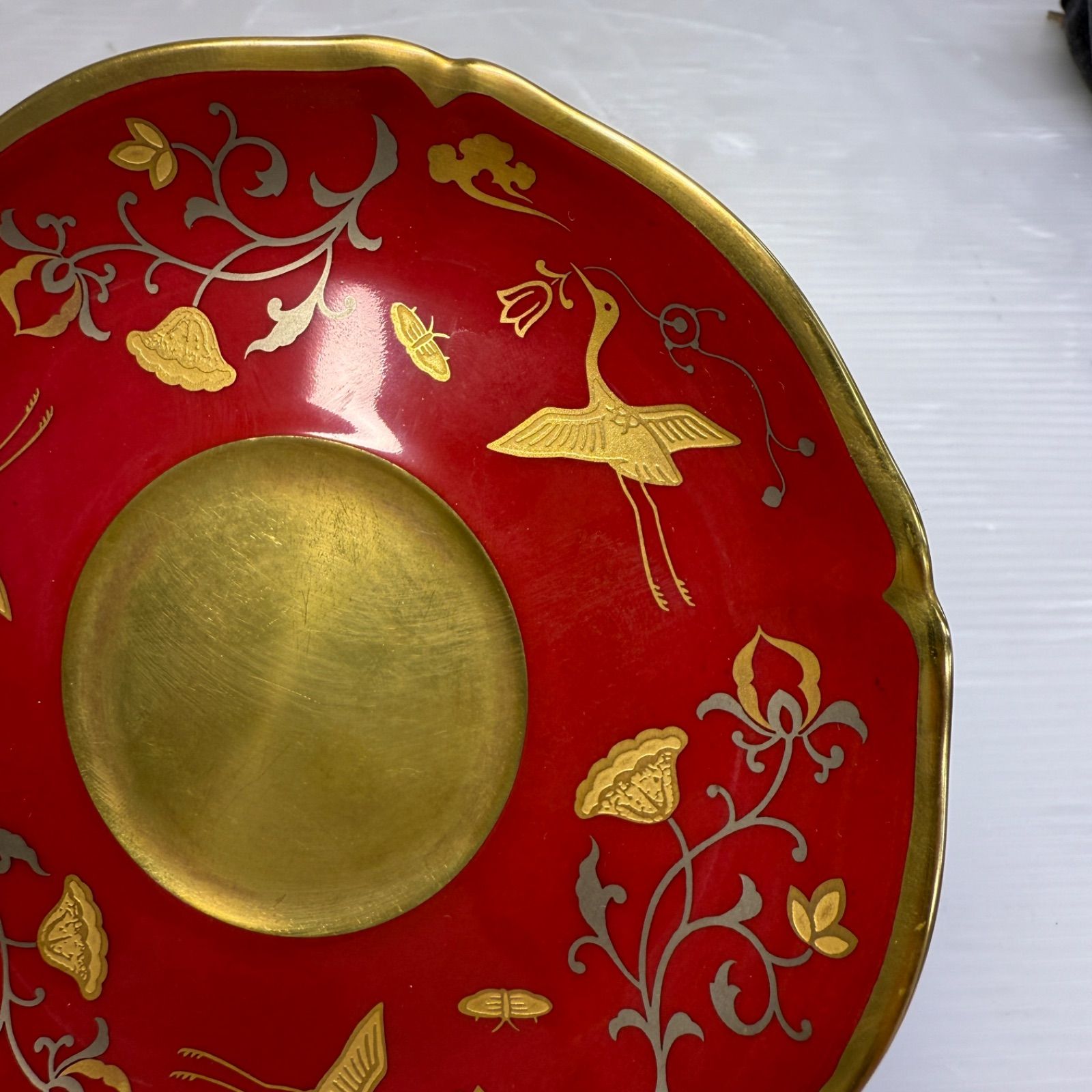 大倉陶園 瑠璃マロン 金蝕鳳凰 ソーサー 小皿 金箔 金 ゴールド