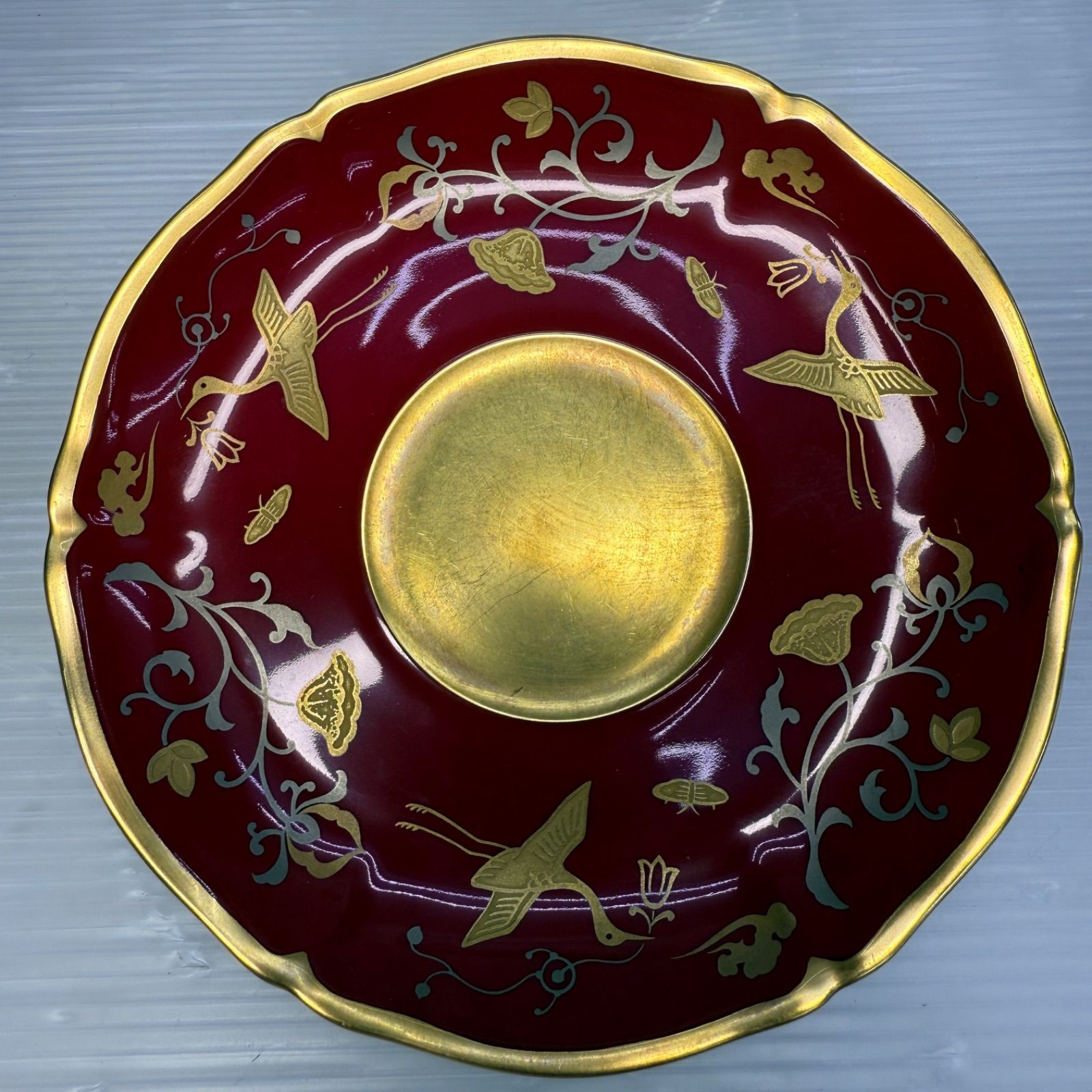 大倉陶園 瑠璃マロン 金蝕鳳凰 ソーサー 小皿 金箔 金 ゴールド