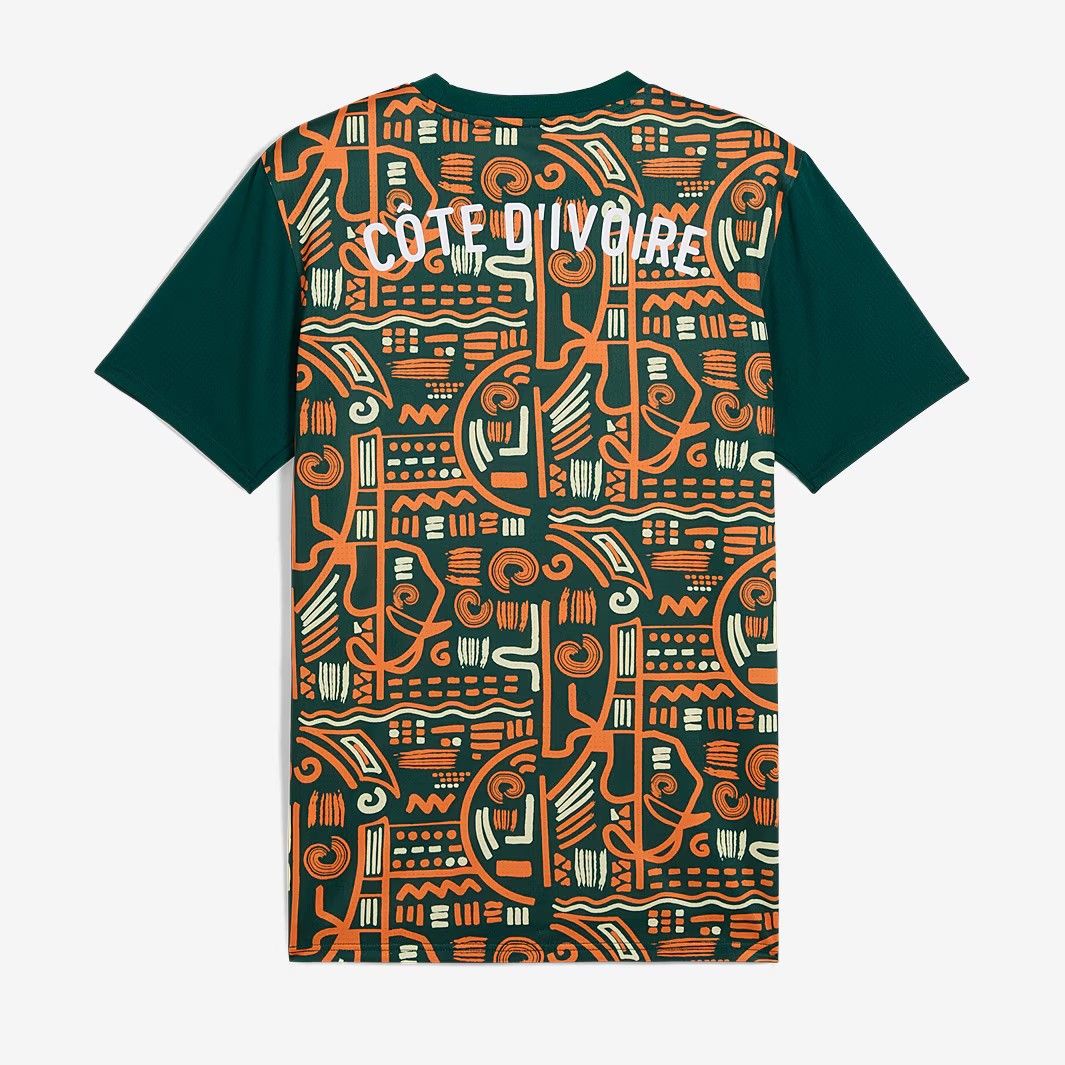 Puma サッカー コートジボワール代表 2025 プレマッチ シャツ 濃緑