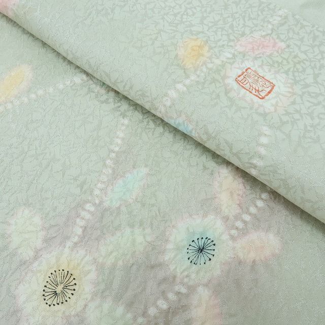 六花-RIKKA- 正絹 作家物落款 銀通し 辻が花 優しい優しい春 訪問着 着物 A 4213