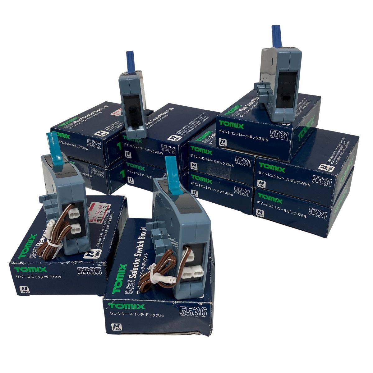 TOMIX 5535 5536 ポイントコントロールボックスN-S N-W セレクタースイッチボックスN 11点おまとめ 鉄道模型 Nゲージ