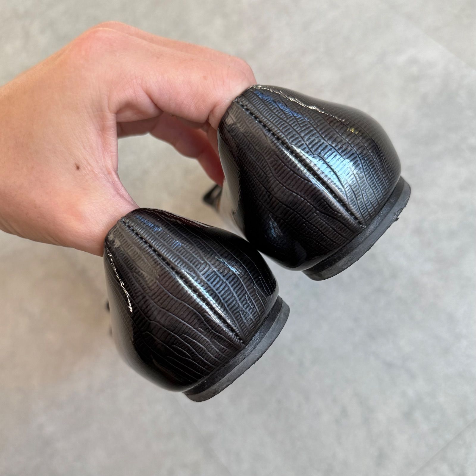 フラットシューズパンプス グレー