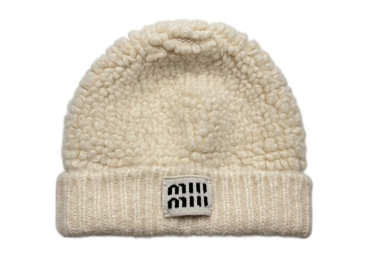 極美品 MIUMIU ミュウミュウ ビーニー ニットキャップ ニット帽 5HC327