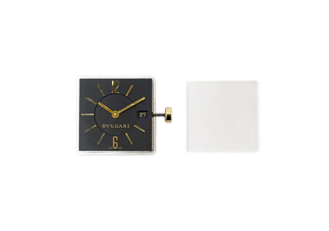 ブルガリ レディース クアドラード ムーブメント QZ 黒文字盤 Cal.722-MBBI 可動品
