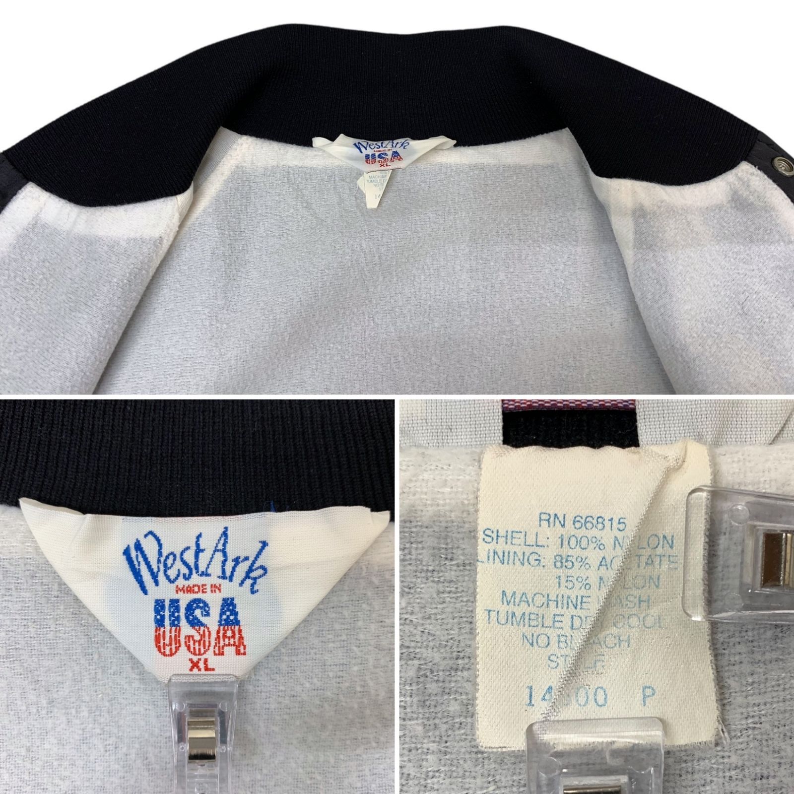 West Ark (ウエストアーク) 90s USA製 古着 ナイロンスタジャン 裏地