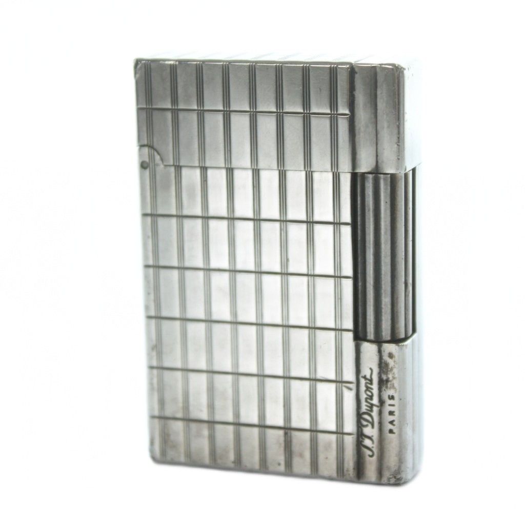 エステーデュポン S T DUPONT GATSBY ギャッツビー ガスライター ヴァーティカルライン インターセクト 喫煙具 タバコ 小物 火花 済み シルバー KW GY 18