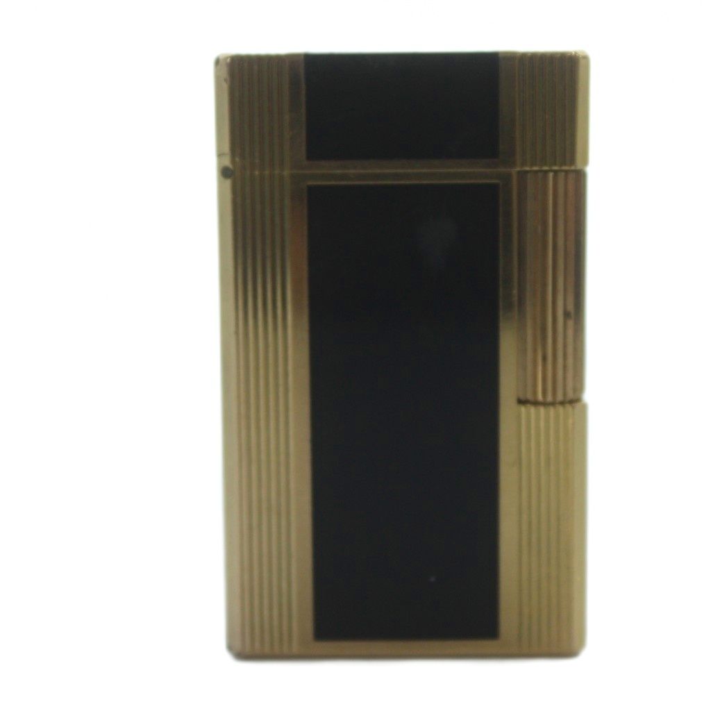 エステーデュポン S.T.DUPONT LINE ライン1 S ガスライター 喫煙具 タバコ 小物 火花 済み ゴールド 黒 ブラック KW GY 18