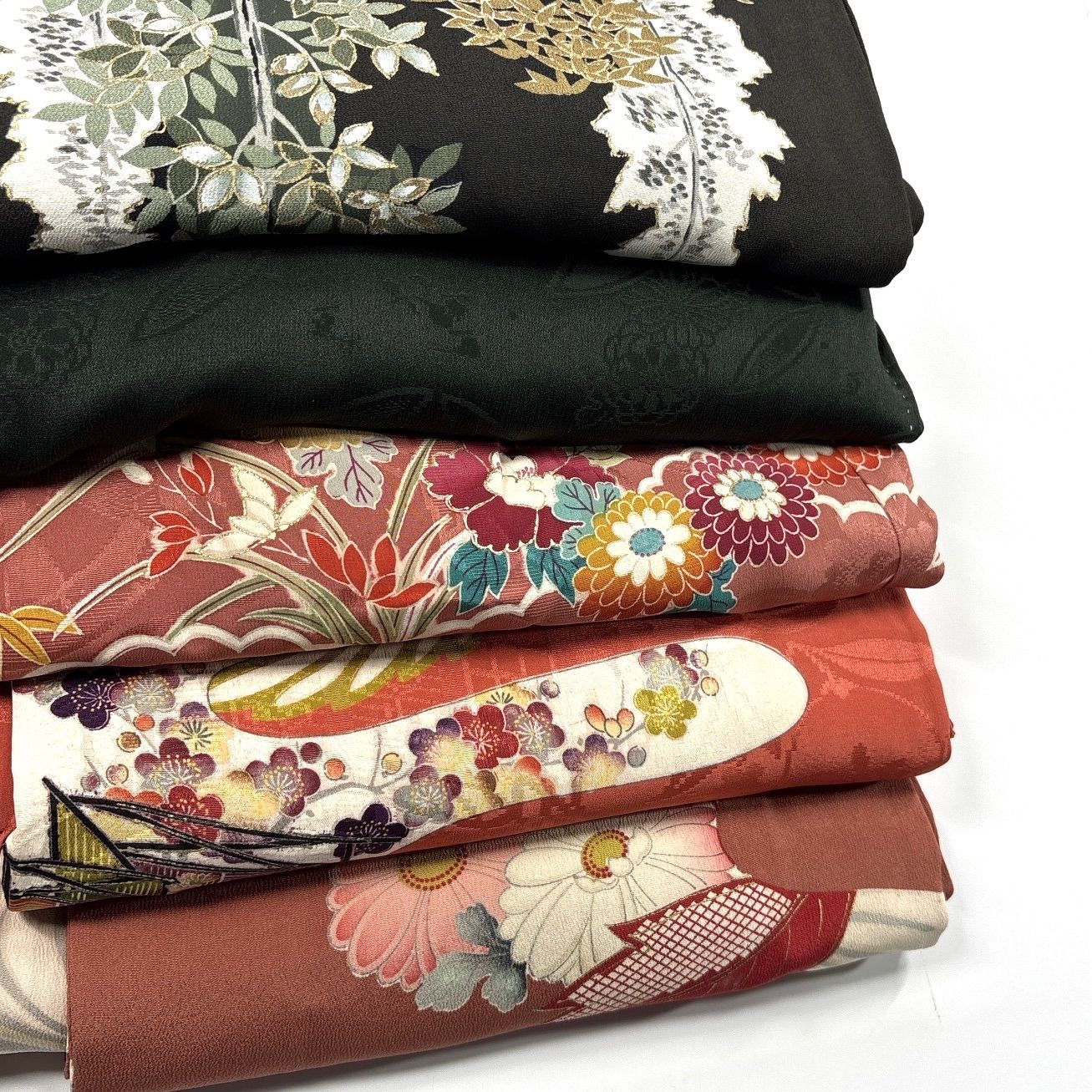 アンティーク 5枚 正絹 着物まとめ売り 同梱購入歓迎 リメイク用