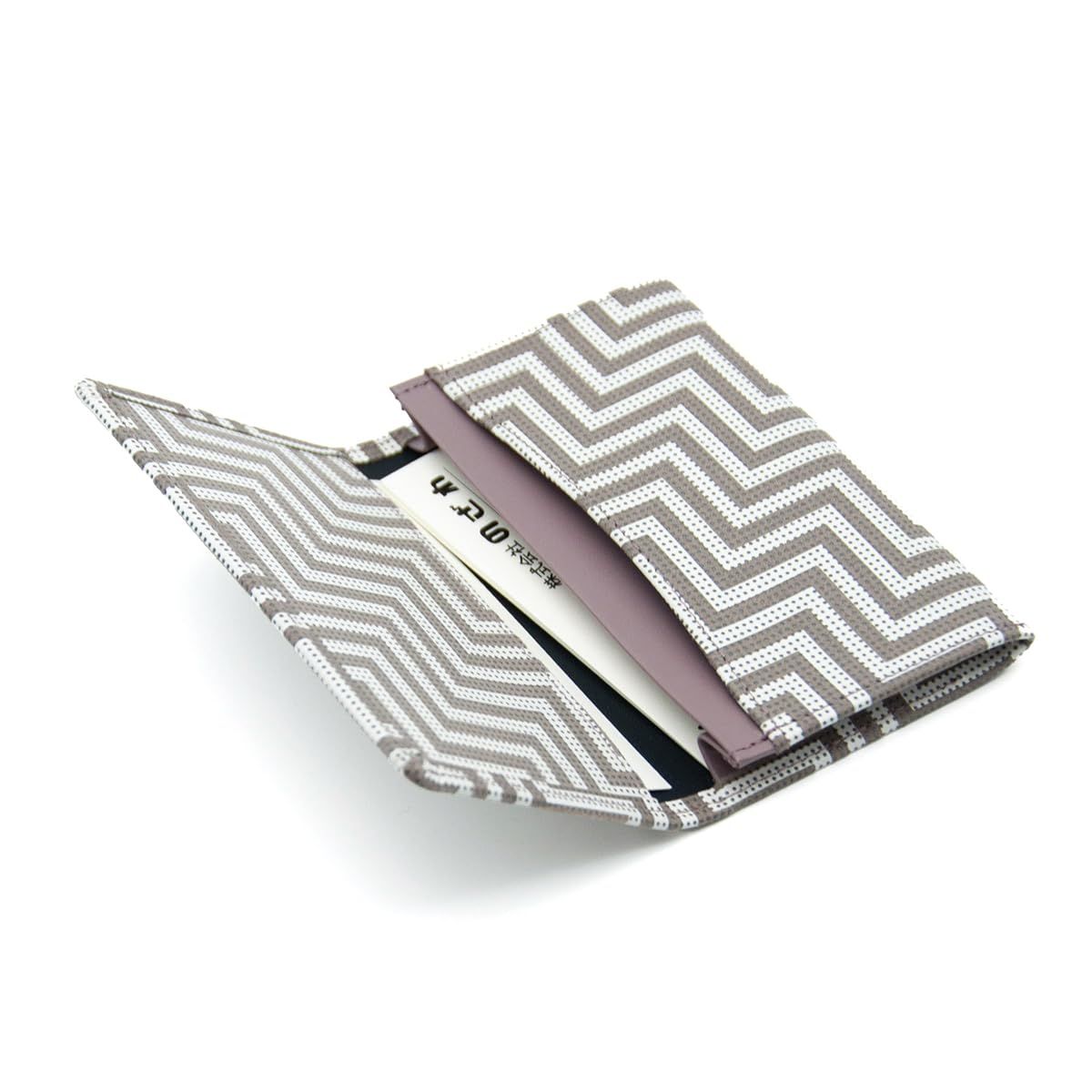 印傳屋 いんでんや 印伝 CHEVRON シェブロン 名刺入 マチあり 伝統 甲州印伝 鹿革 漆 オリジナル ブランド No 7607