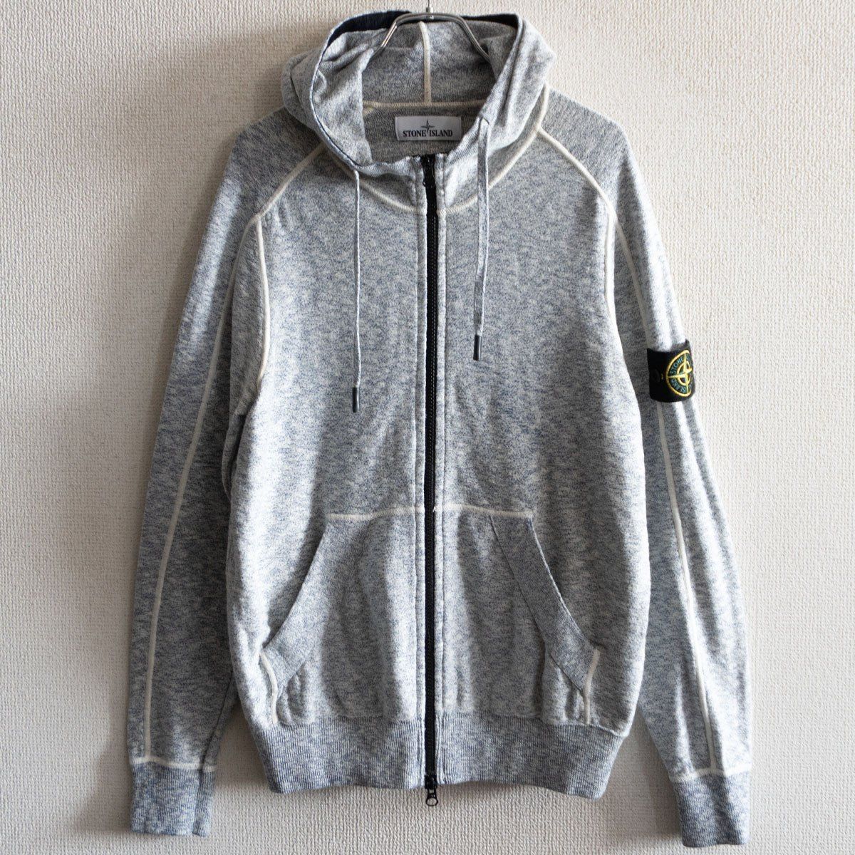 14SS】STONE ISLAND【Knitwear】M グレー ニット パーカー セーター