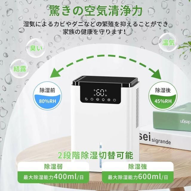 除湿機 小型 除湿器【2025最新型 強力除湿 空気清浄】除湿機 2200ML大
