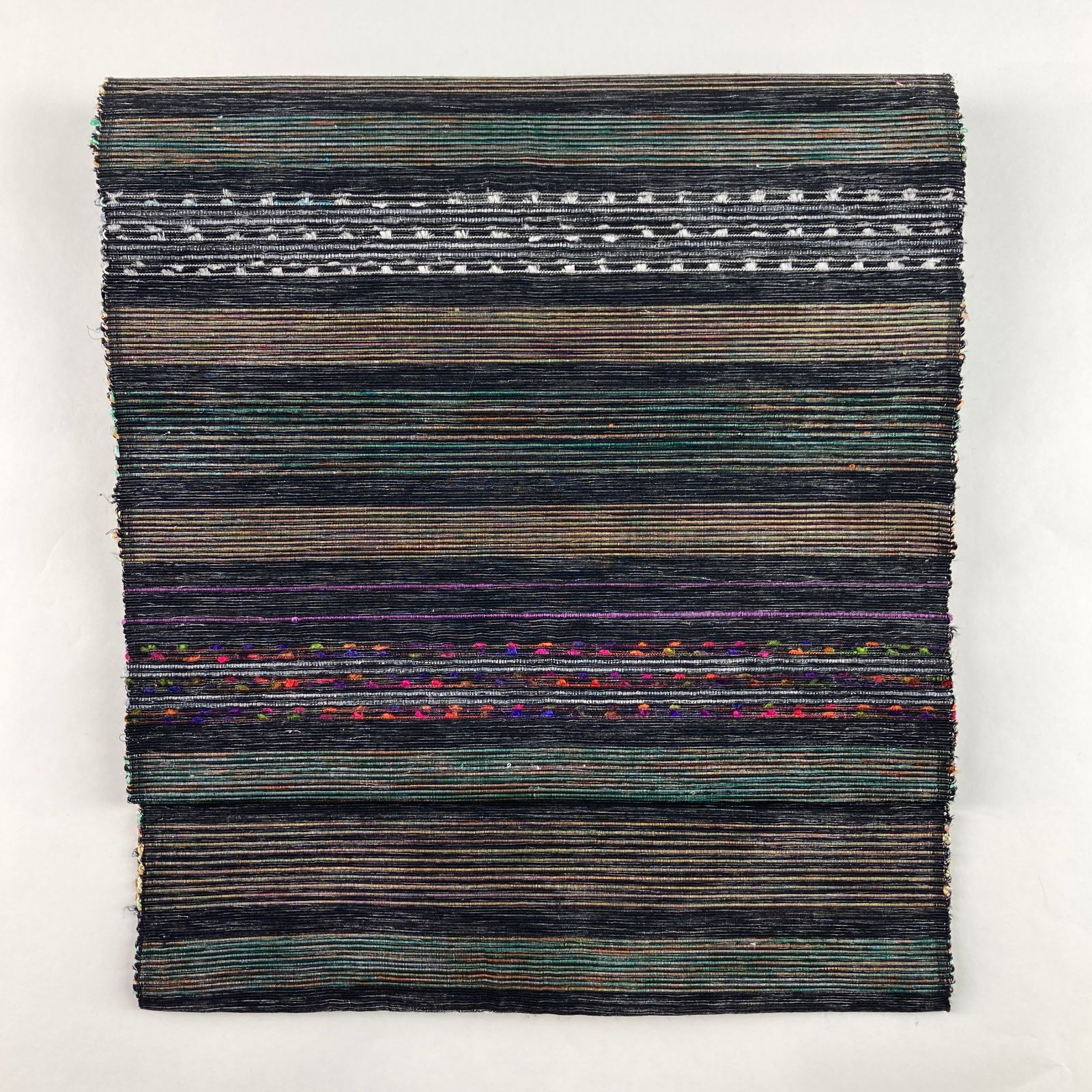 たんす屋 リユース帯 帯 名古屋帯 黒 カジュアル 織り 裂き織り調 混紡