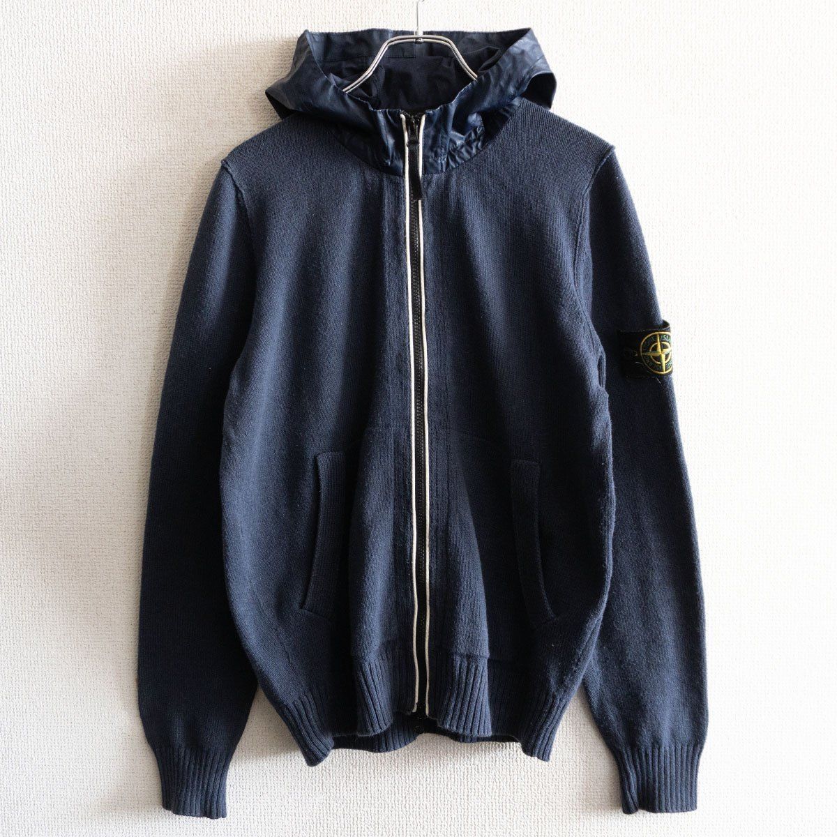 13SS】STONE ISLAND【Knitwear】S ネイビー ニット パーカー セーター