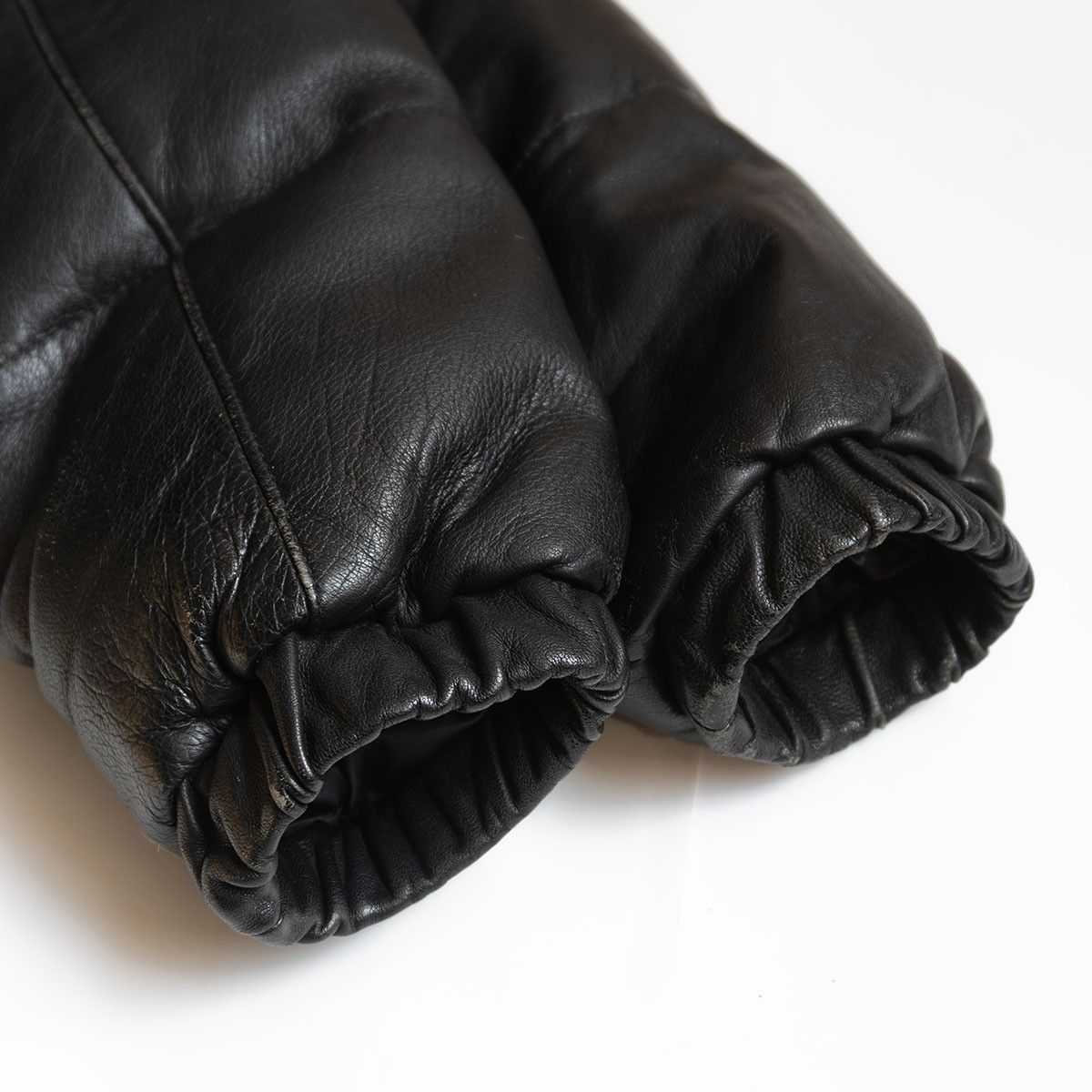 美品】SCHOTT【214D/レザーダウンジャケット】40 ブラック ショット