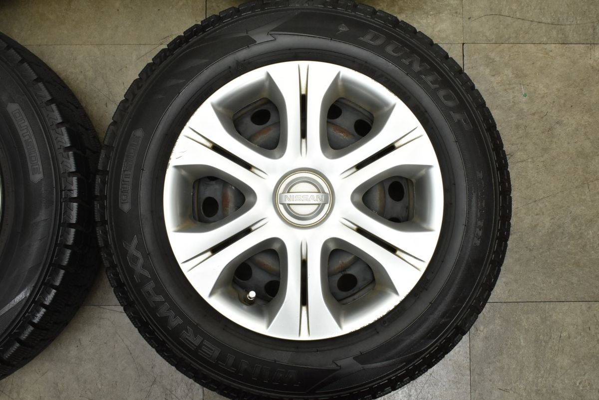  バリ溝 ニッサン E 12 ノート スチール 14 in 5 J 40 PCD 100 ダンロップ ウィンターマックス WM 02 185 70 R スタッドレス 14インチ タイヤ ホイールセット