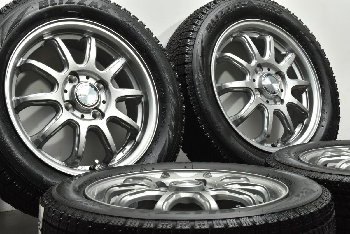 未走行 AZ スポーツ 14 in 4 5 J 45 PCD 100 ブリヂストン ブリザック VRX 2 155 65 R N BOX ルークス スペーシア タント バリ溝
