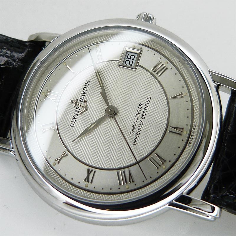  ユリスナルダン ULYSSE NARDIN 133 77 サンマルコ クロノメーター シルバー 自動巻き時計 腕時計(アナログ)