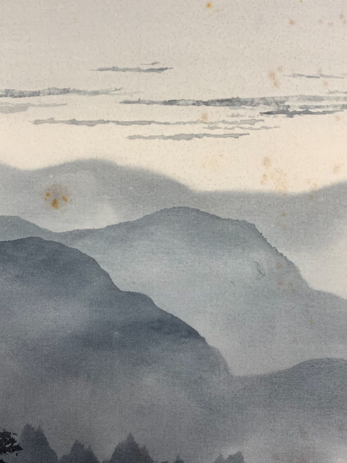 掛け軸】222 吉井大起「水墨山水」日本画 山水図 #茶掛 #掛軸 #古美術