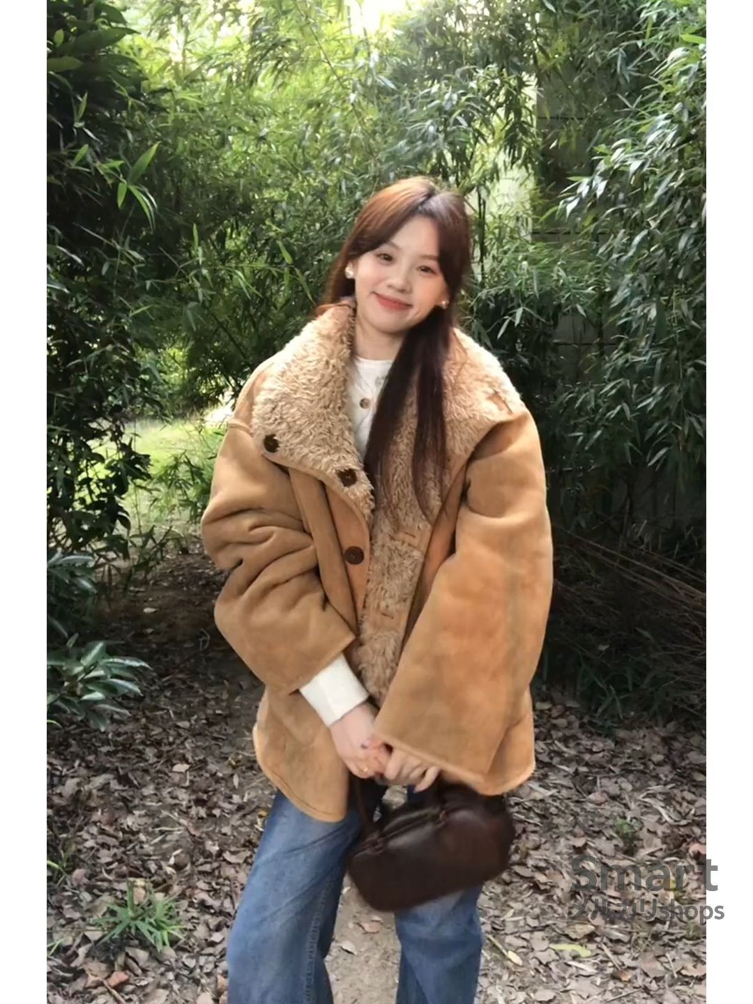 ムートンジャケット レディース リバーシブル スエード調 厚手 ゆったり 防寒 秋冬 アウター M 251219 7