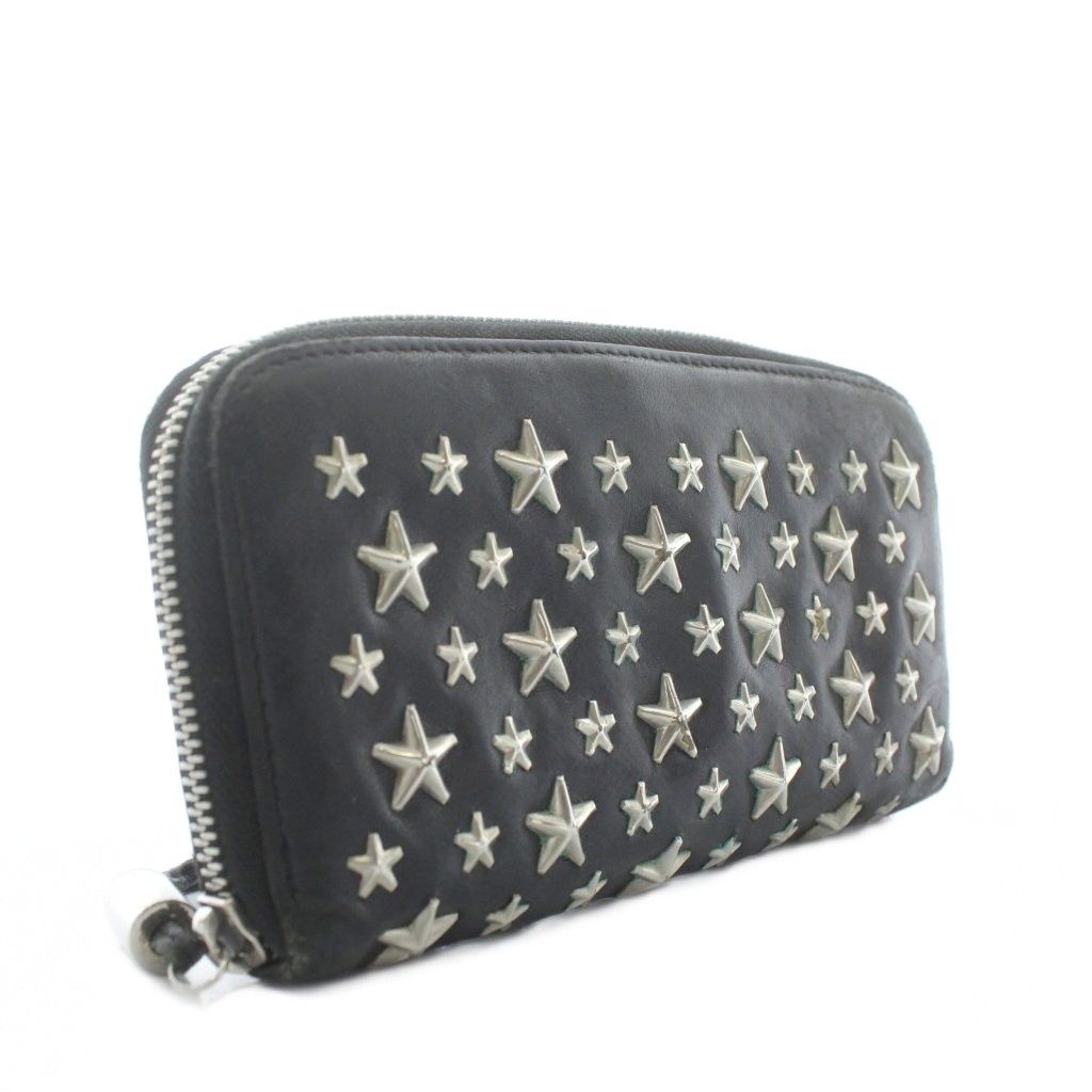 ジミーチュウ JIMMY CHOO 長財布 レザー ラウンドファスナー 星 スター