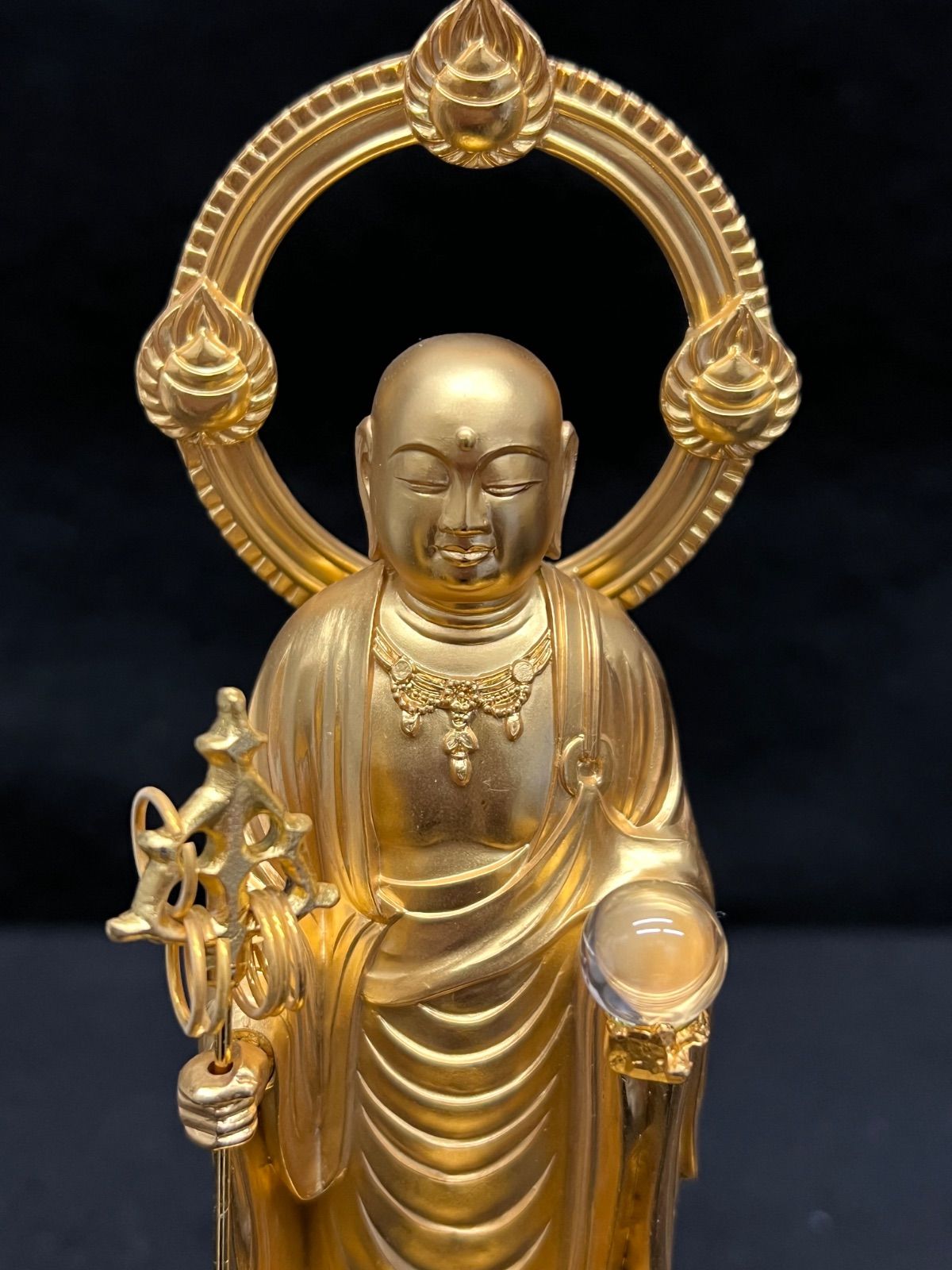 仏像 牧田秀雲 ゴールド 立像 菩薩 アンティーク 仏具