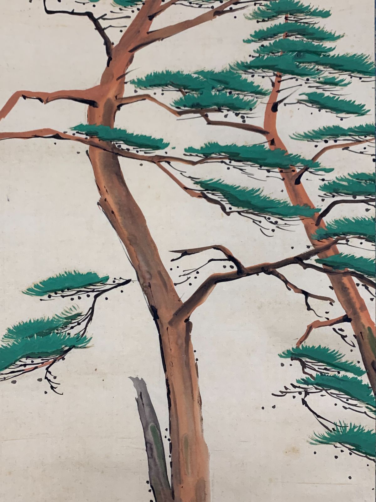 掛け軸】226 岡部光成「旭日老松」日本画家 光邦 帝展作家 長野の人