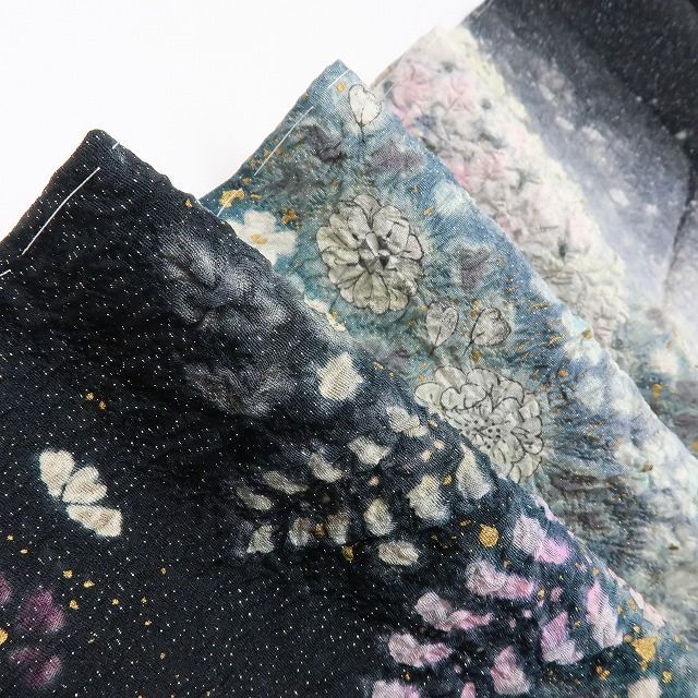 六花-RIKKA- 正絹 吉野一廉落款 辻が花 銀通し 絞り 仕付け糸付 一廉辻ヶ花 訪問着 着物 A 4216 シャツ 訪問着 付け下げ 