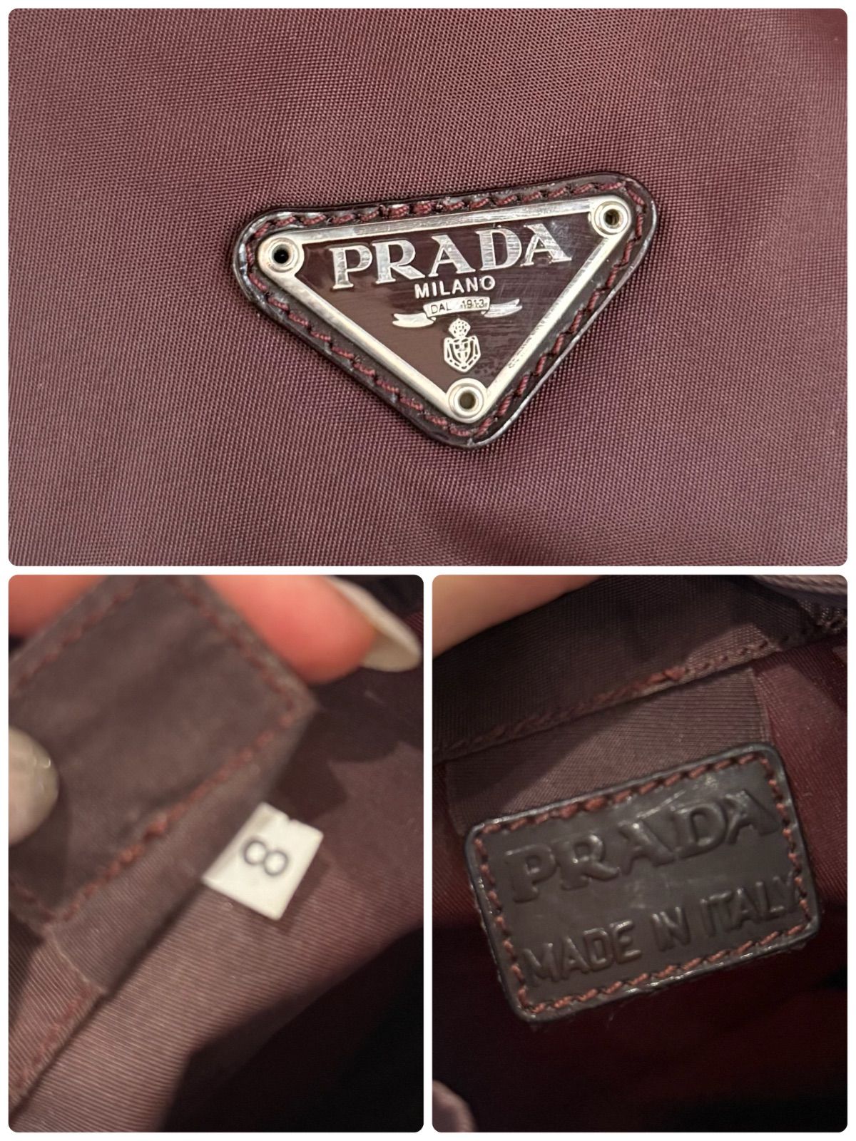 PRADA プラダ 三角ロゴプレート ナイロン 巾着バッグ ハンドバック