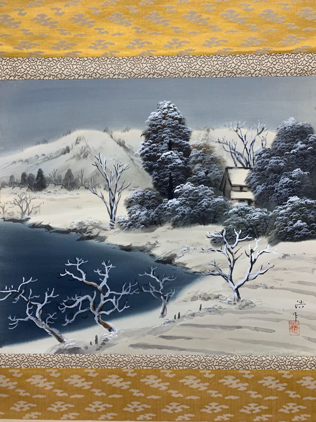 掛け軸】231 浩「雪景山水」日本画 #茶掛 #掛軸 #古美術 #骨董 #お