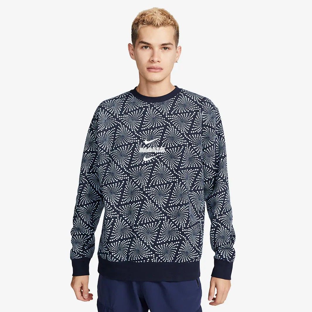 Nike サッカー ナイジェリア代表 2025 クルー スウェット 青 総柄