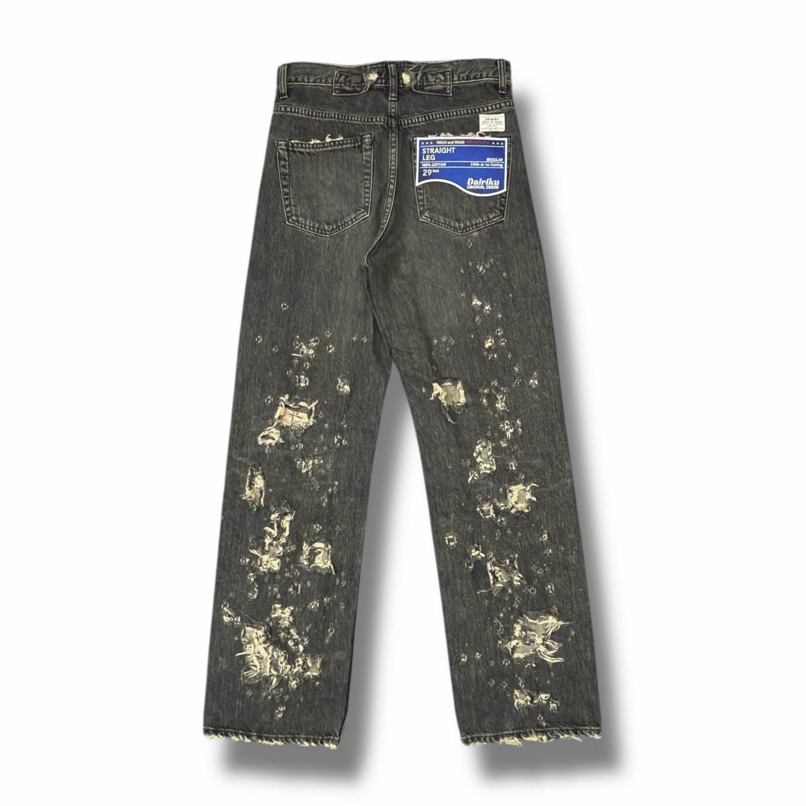 参考上代52800円 未使用 DAIRIKU 2025S Damage Straight Denim Pants 