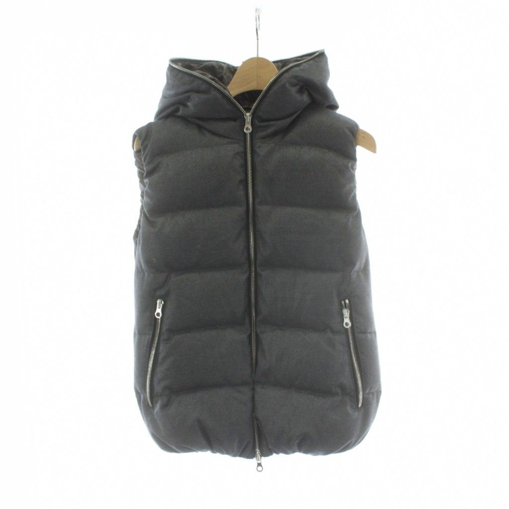 デュベティカ ダウンベスト ウール 38 グレー ダブルジップアップ アウター PP GY 18