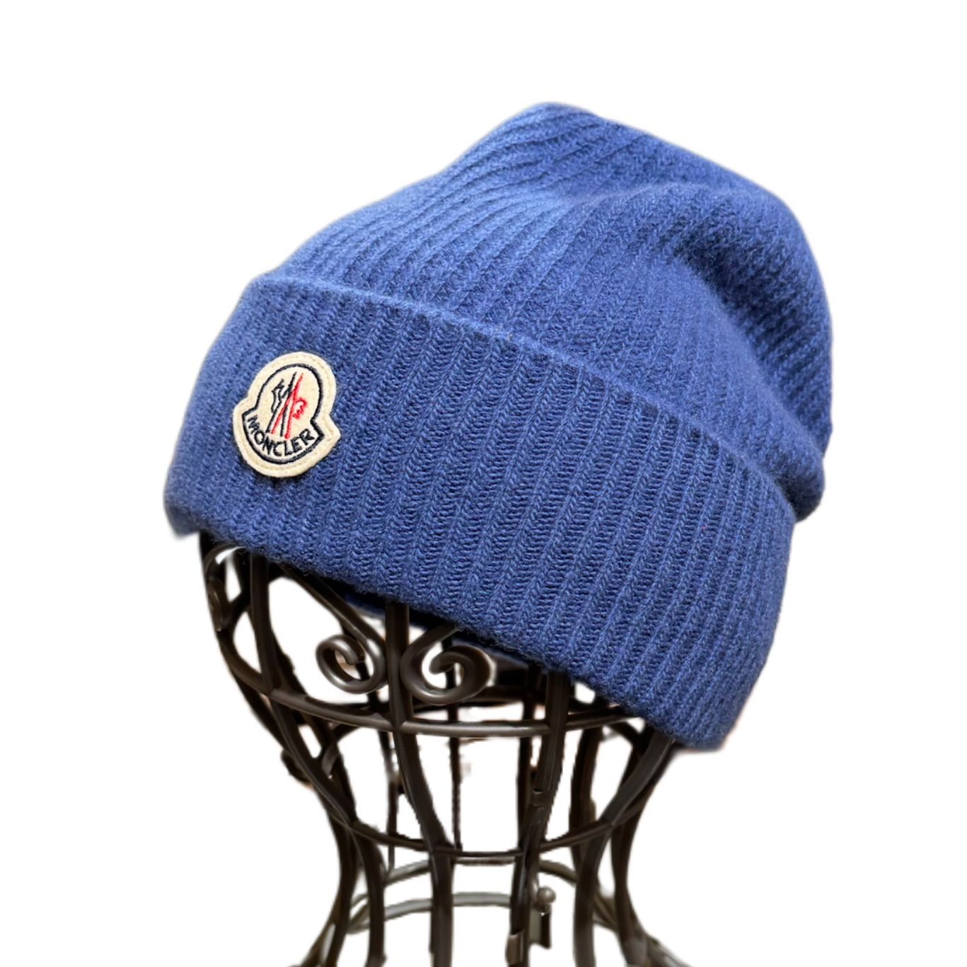 MONCLER モンクレール ウール カシミヤ ニット帽 ブルー ユニセックス