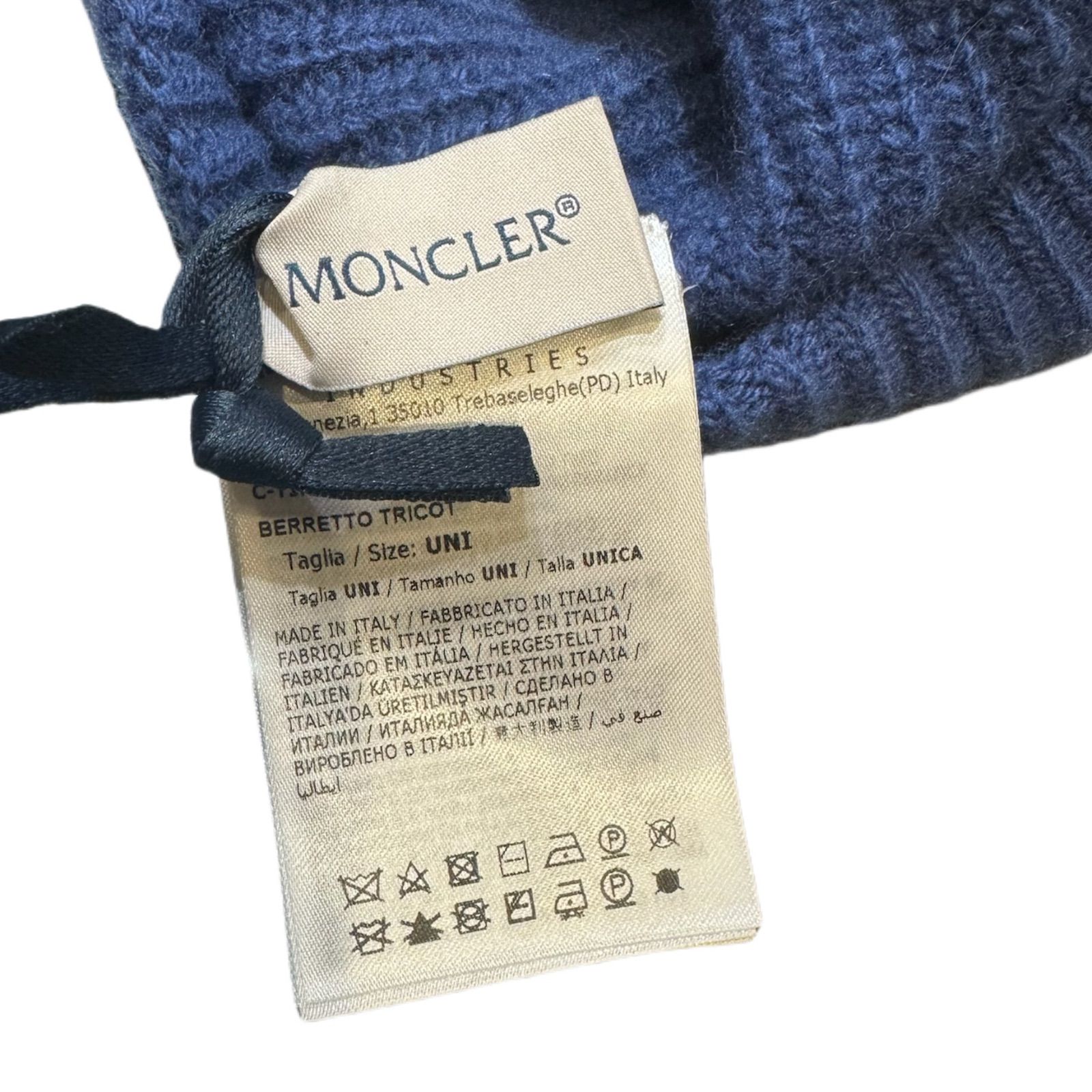  MONCLER モンクレール ウール カシミヤ ニット帽 ブルー ユニセックス ニット帽 ビーニー 帽子