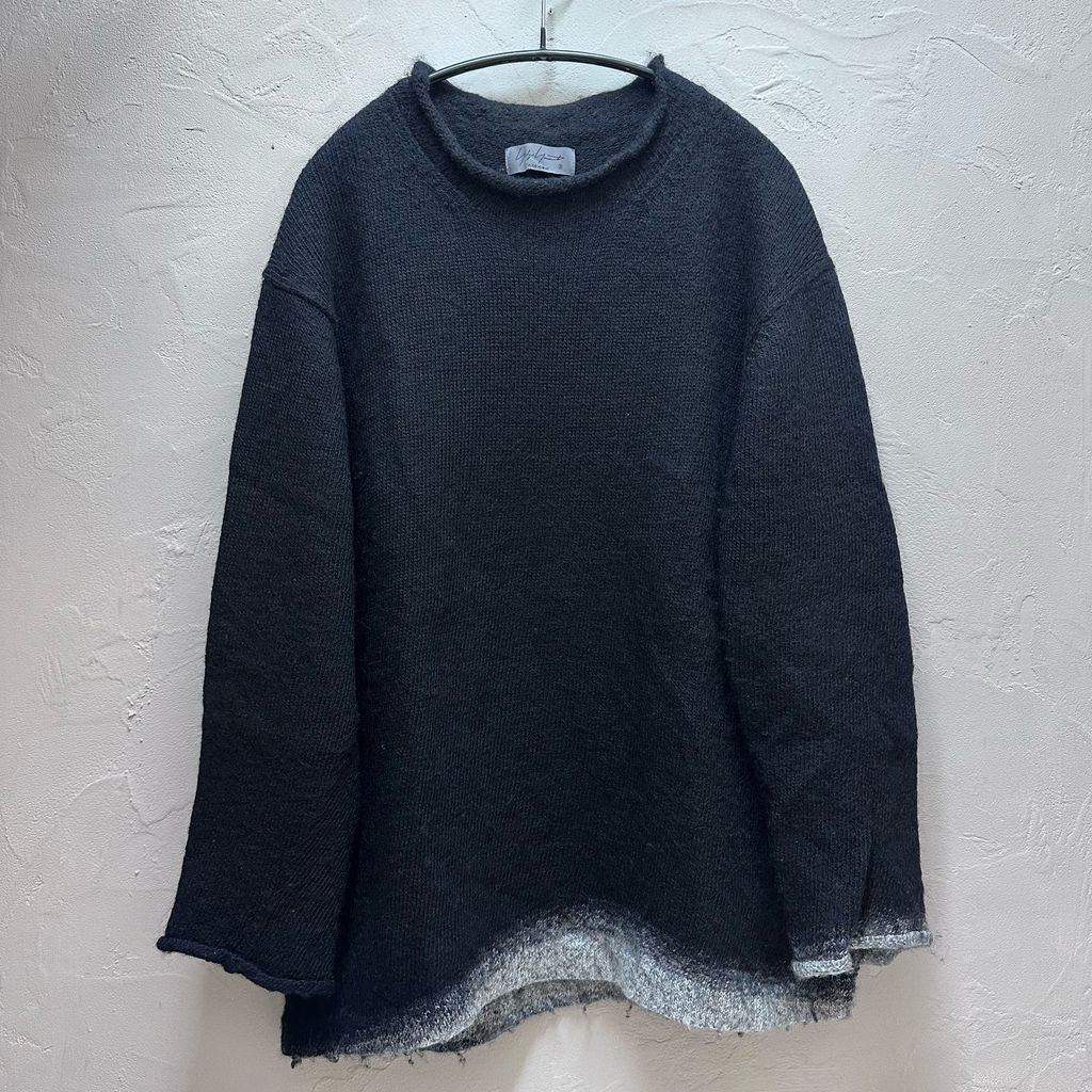 美品 96AW⭐️ヨウジヤマモトプールオム 変形 長袖ニット ウール ブラック ヨウジヤマモトプールオム ニット 21AW