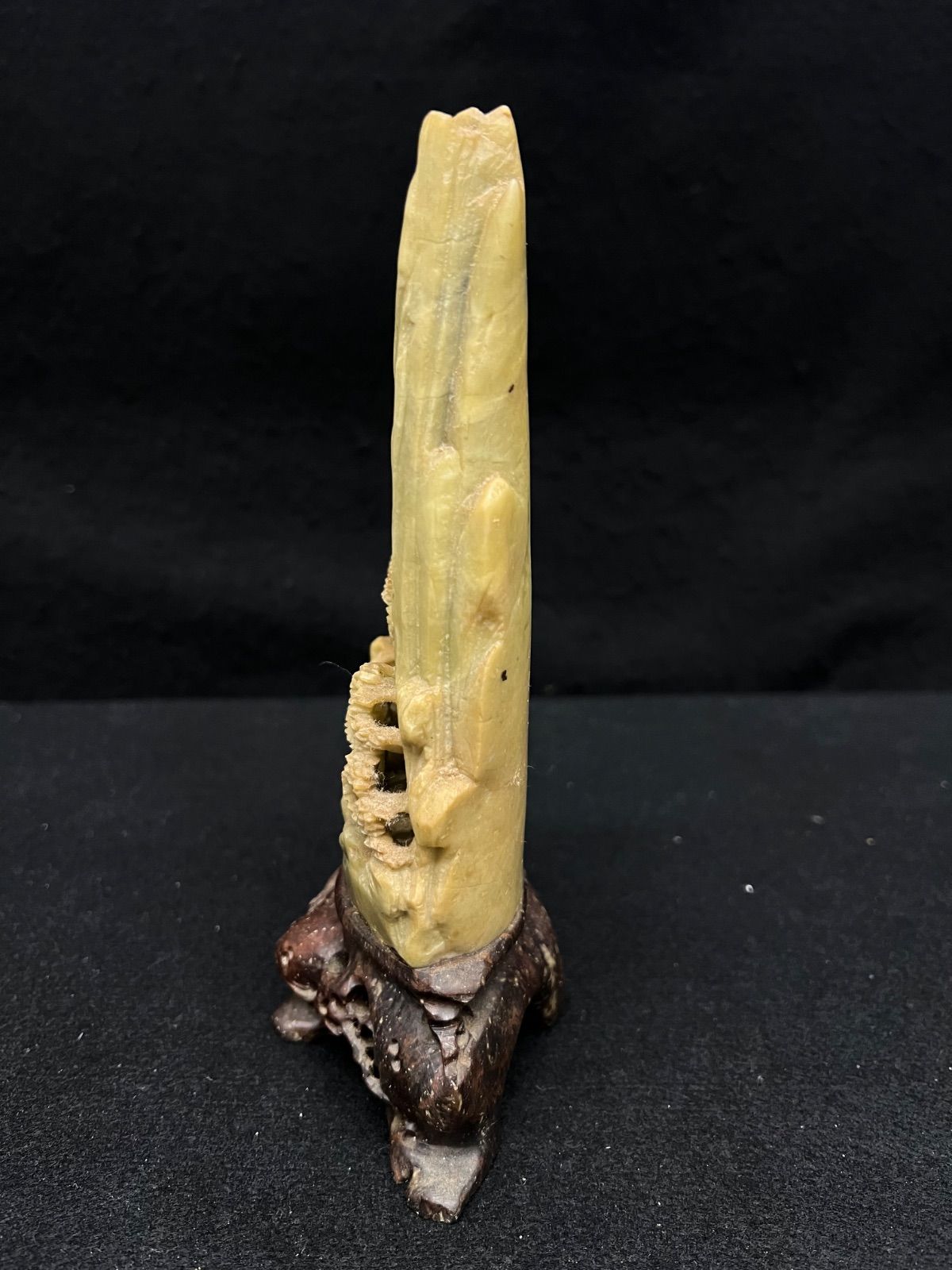 石の彫刻置物 2個 / 中国美術 】中国風景 置物 骨董品 石