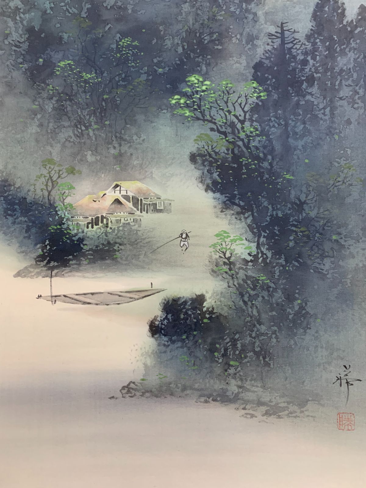 掛け軸】240 勝「青緑山水」#茶掛 #掛軸 #古美術 #骨董 #お値下げ歓迎