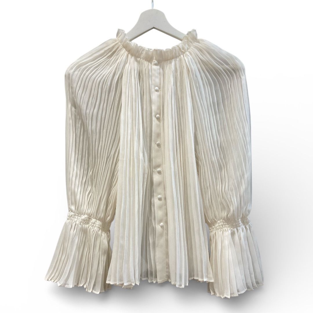 Martinique マルティニーク 2wayプリーツブラウス シースルー 透け感