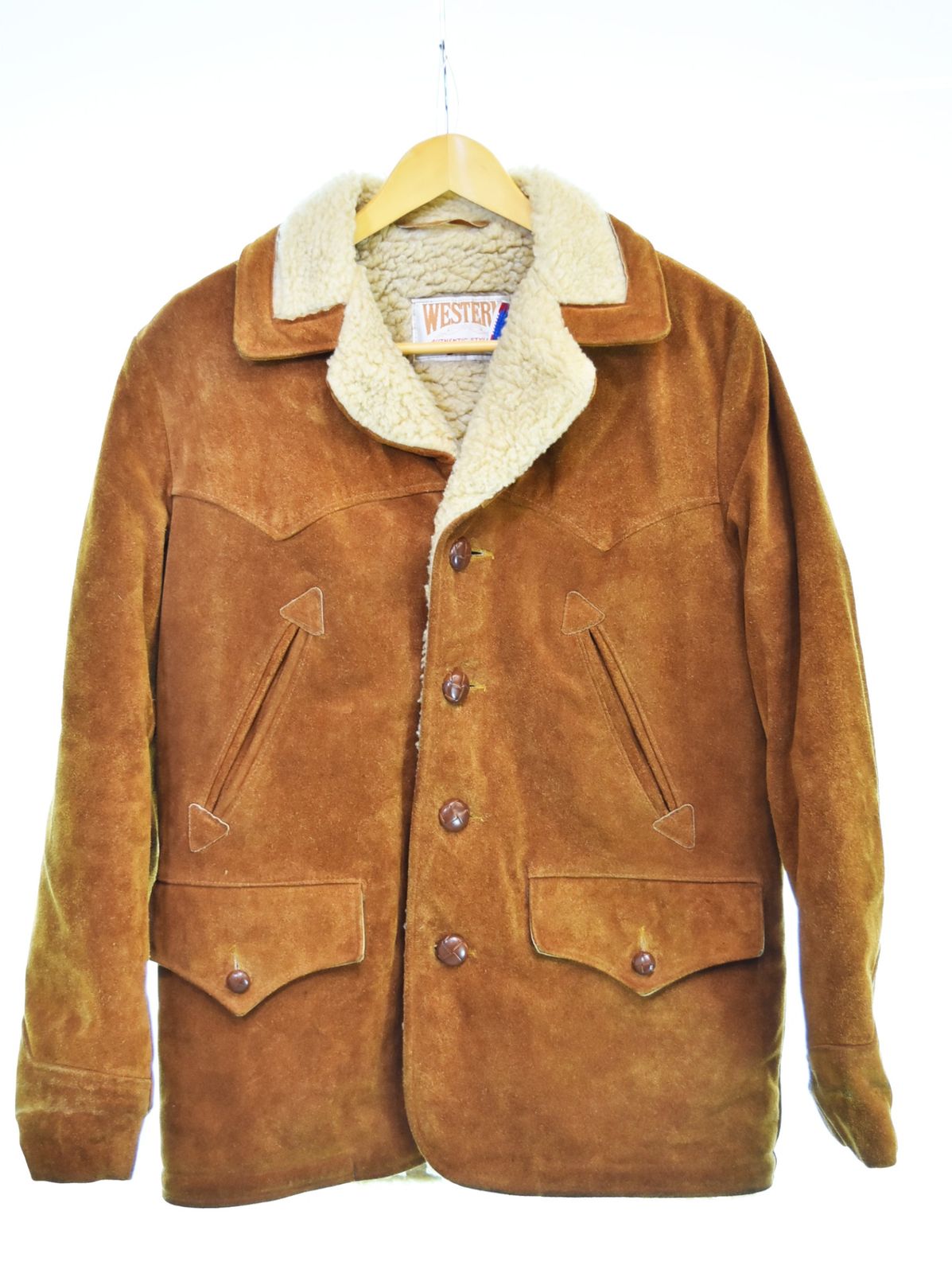 希少✨80S Schott ムートン ウエスタンヨーク ランチジャケット　40 80S Schott ムートン ウエスタンヨーク ボア ランチジャケット 胡桃釦