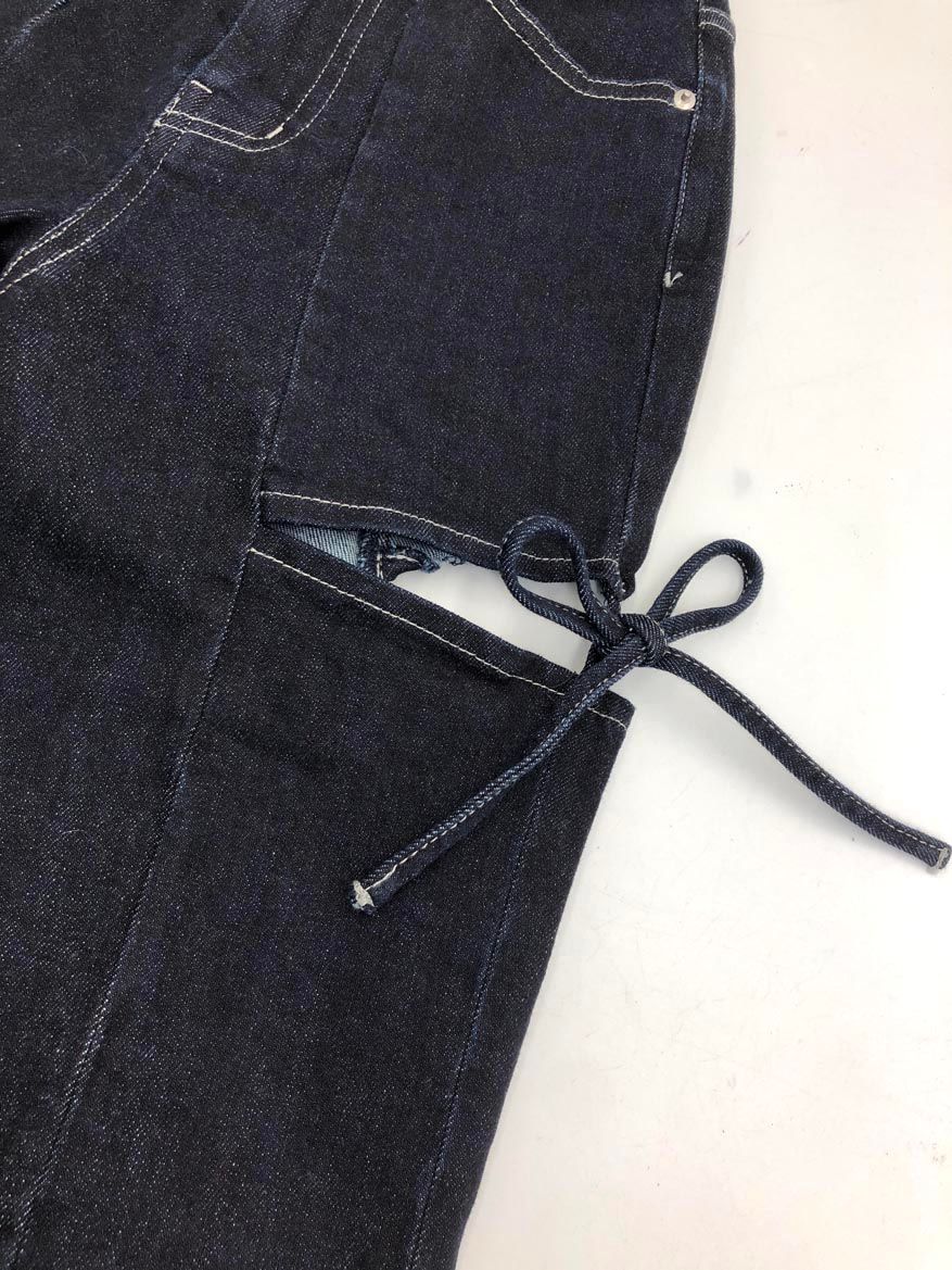  RESEXXY リゼクシー 04 ブーツ カット アウト リボン デニムパンツ sizeS ブルー レディース その他 デニム ジーンズ