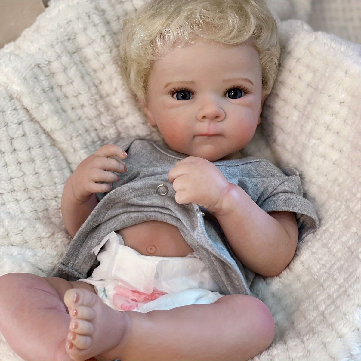 リアルな手触り】リボーンドール 18インチ/45cm 手植えカーリーヘア