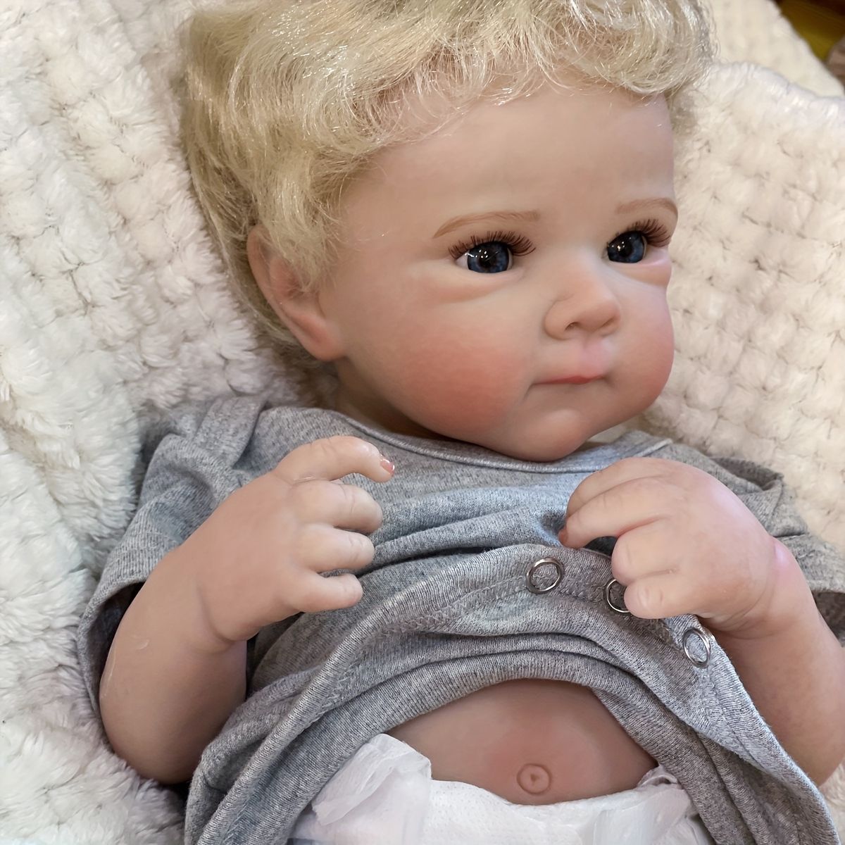 リアルな手触り】リボーンドール 18インチ/45cm 手植えカーリーヘア