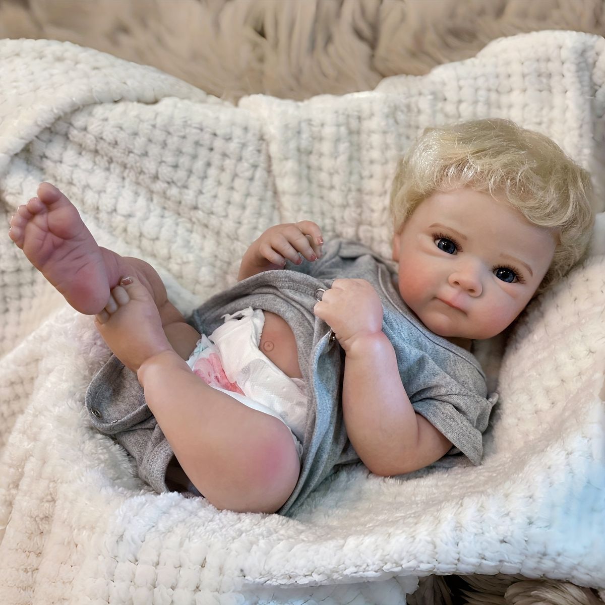 リアルな手触り】リボーンドール 18インチ/45cm 手植えカーリーヘア