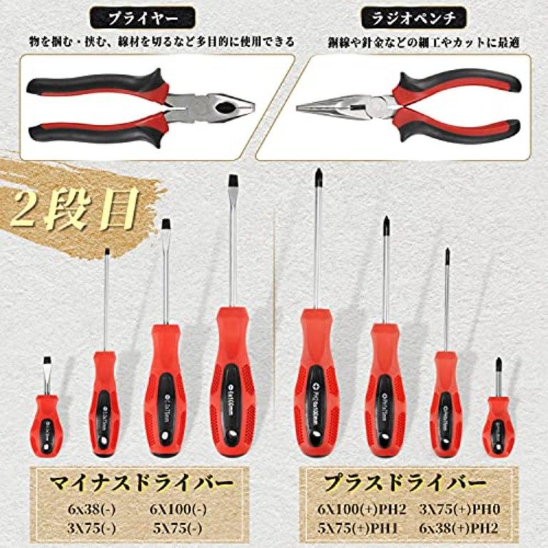 381点 充実セット 修理ツールセット DIY 家庭用 バイク 車 メンテナンス 家具の組立に 工具セット 収納ボックス付き コンパクト ツールキット 整理収納 耐久性