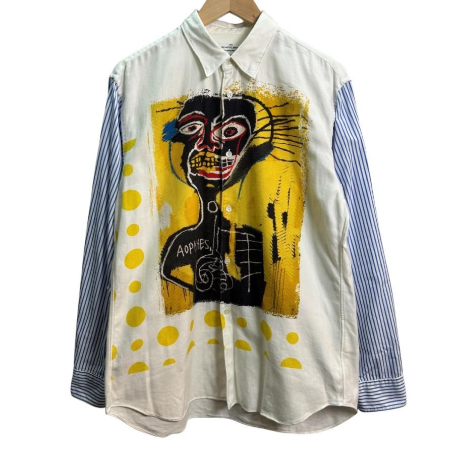 【激レア】コムデギャルソンシャツ 長袖シャツ バスキアコラボ 18AW 名作 希少】サイズ【M】コムデギャルソンシャツ×ジャン ミシェル・バスキア